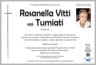 Vitti Rosanella ved. Tumiati
