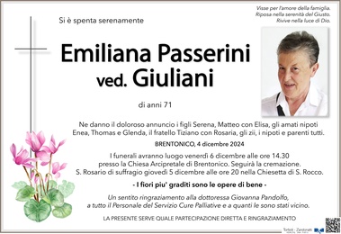 Passerini Emiliana ved. Giuliani