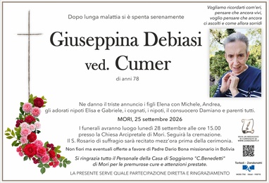 Debiasi Giuseppina ved. Cumer